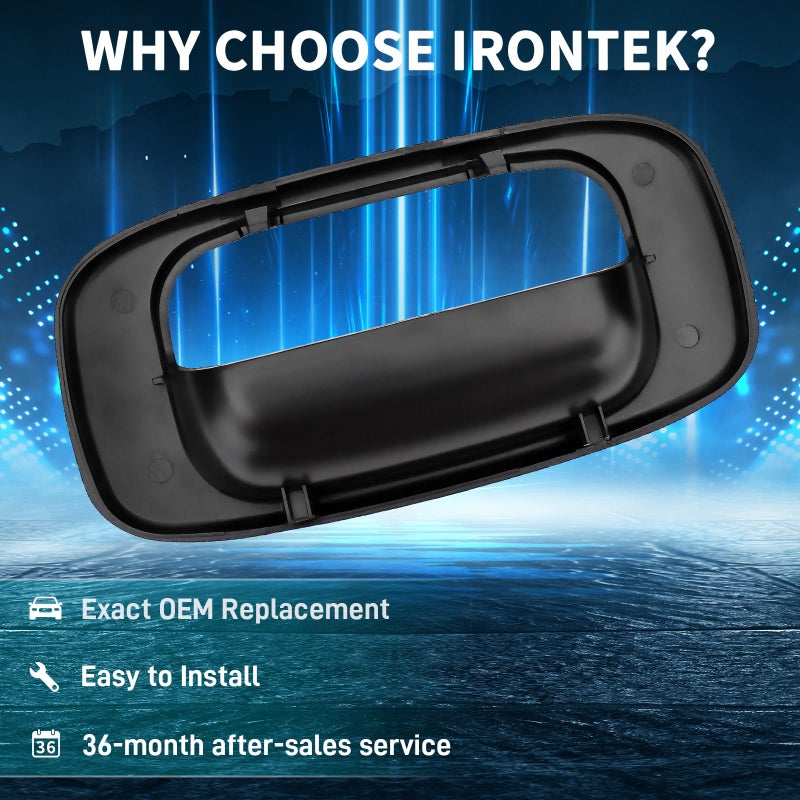 IRONTEK Black Tailgate Handle Bezel Replacement Compatible for Chevrolet 99-07 Silverado 1500/ Silverado 2500, for GMC 99-07 Sierra 1500/ Sierra 2500 Tailgate Handle Bezel - Image 4